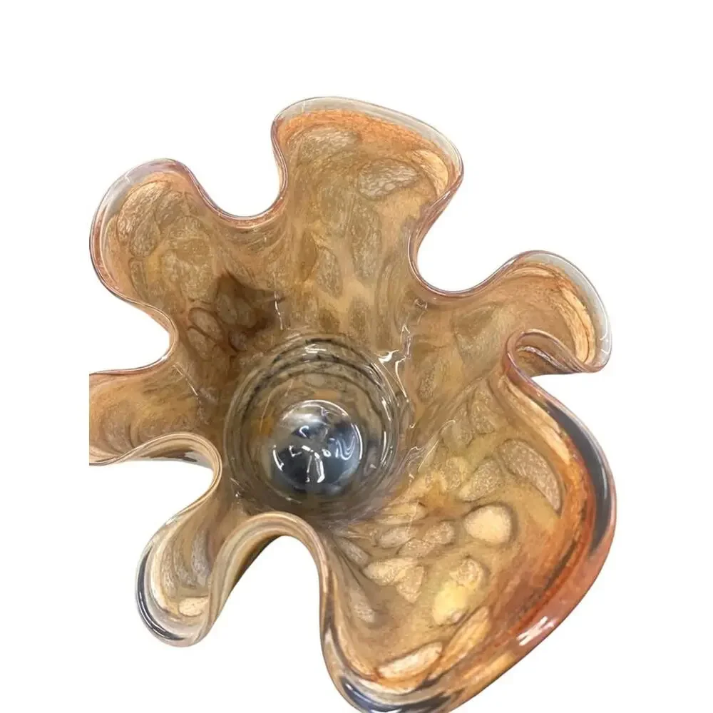 Blown glass iridescent handkerchief‎ vase